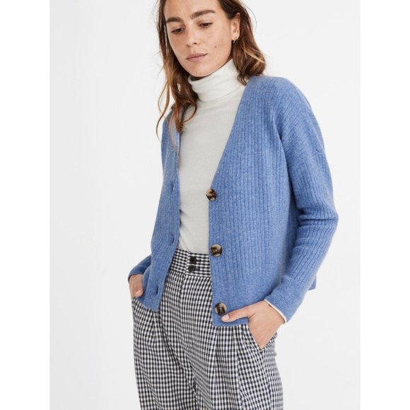 Madewell Sweaters - Madewell Cameron Ribbed Cardigan Sweater Size Large Merino Wool Alpaca Coziest Y